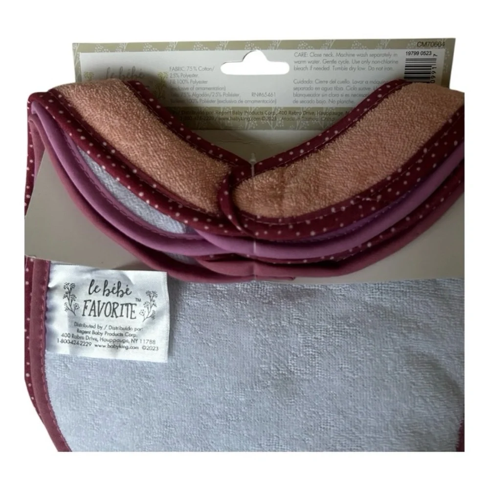 NWT 0+ mo Terry Cloth Baby Bib Set of 4